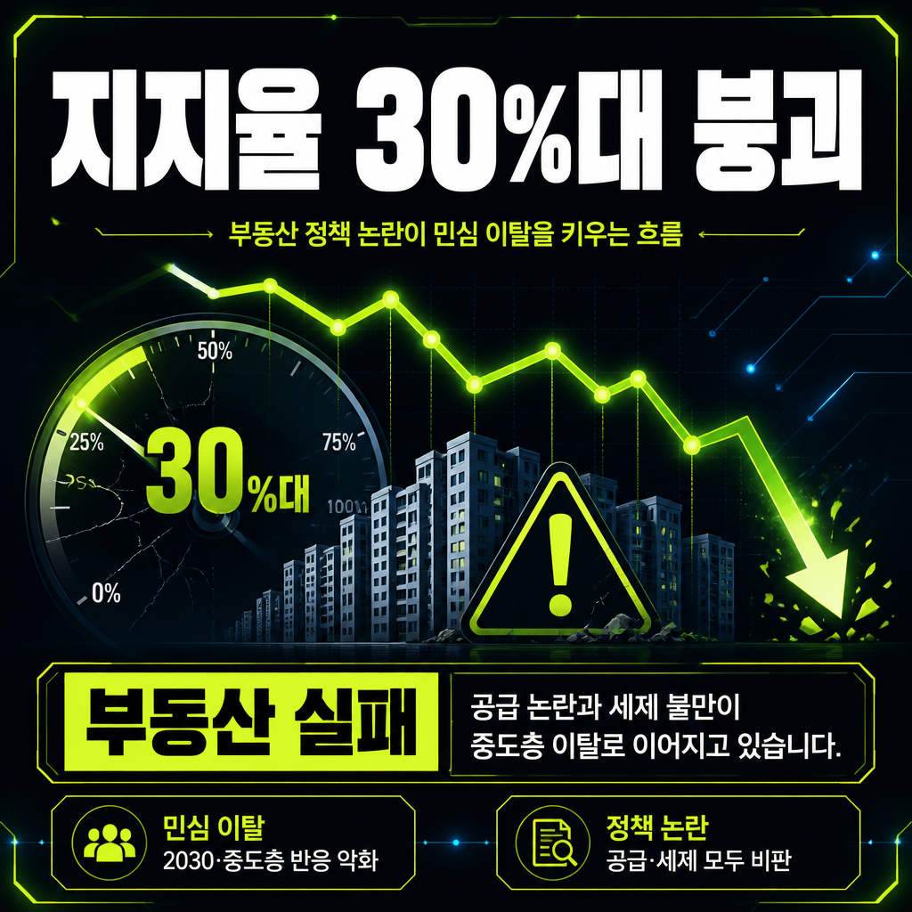 지지율 30%대 붕괴