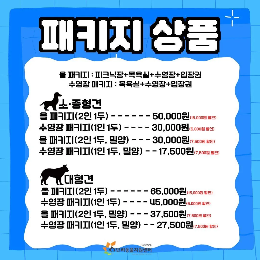 강아지 수영장 패키지 상품