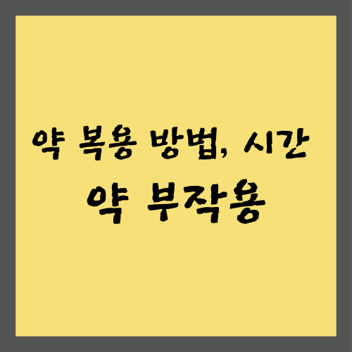 약 복용 방법 및 시간&#44; 약 부작용