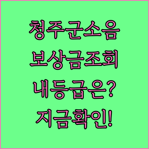 청주 군소음 보상금 대상 지역 조회와..