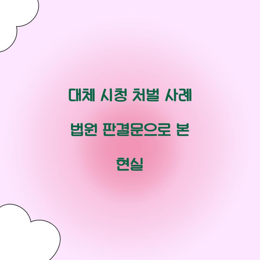 대체 시청 처벌 사례 법원 판결문으로 본 현실  