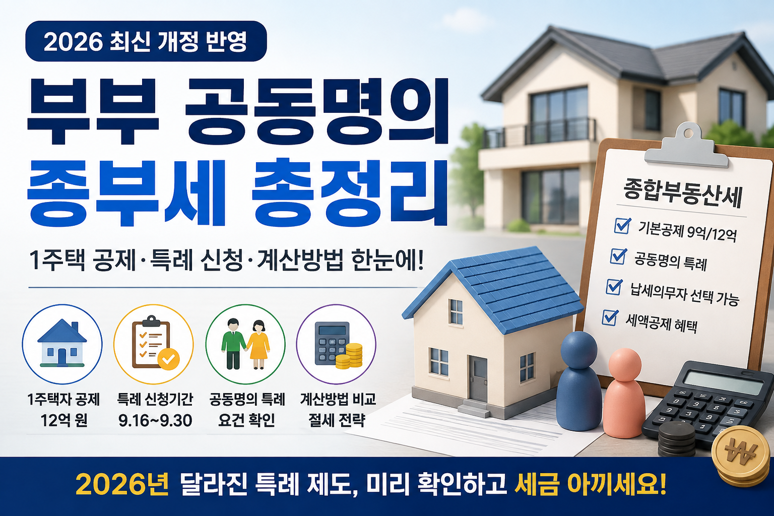 2026 부부 공동명의 종부세 1주택 공제 특례 신청과 계산방법 총정리