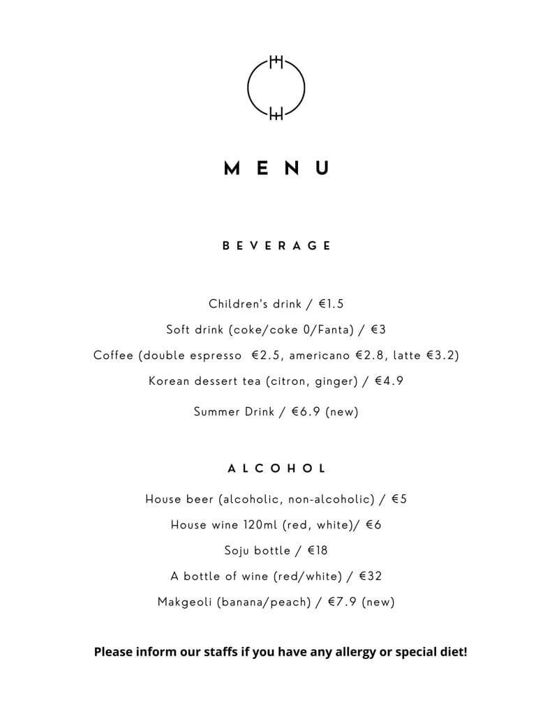 한끼식당 메뉴판: 출처 페이스북