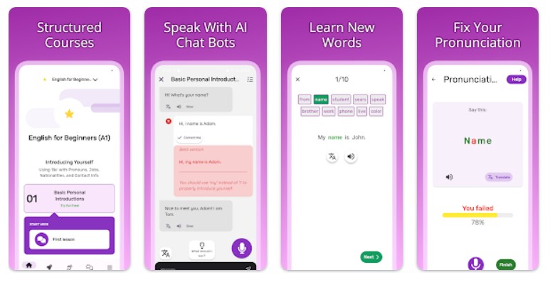 영어 스피킹 트레이닝 A앱 평가