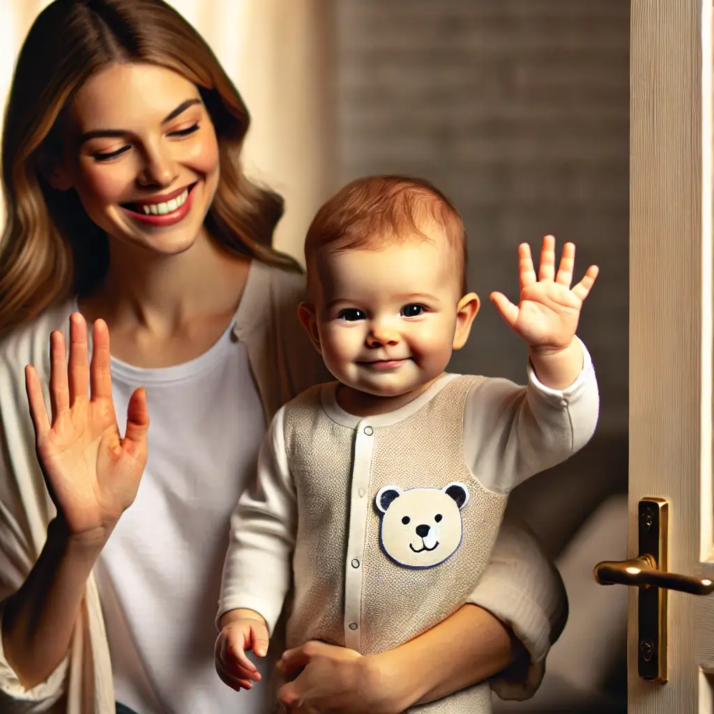 분리 불안을 낮추기 위해 연습하는 아기