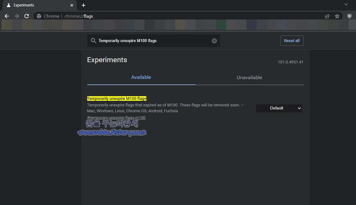 Temporarily unexpire M100 flags