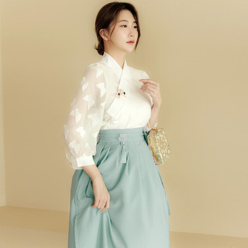 일상 모던한복 랩스커트 허리치마 A라인치마 데일리 스커트 덧치마