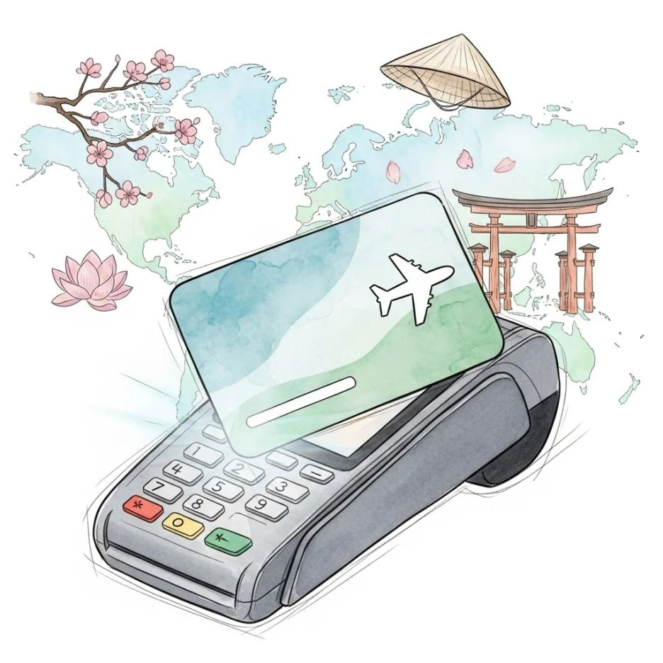 글로벌 결제에 사용되는 트래블카드 모습