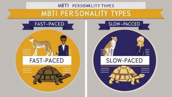 빠른 사람과 느린 사람, 일처리의 갈등에 관한 그림