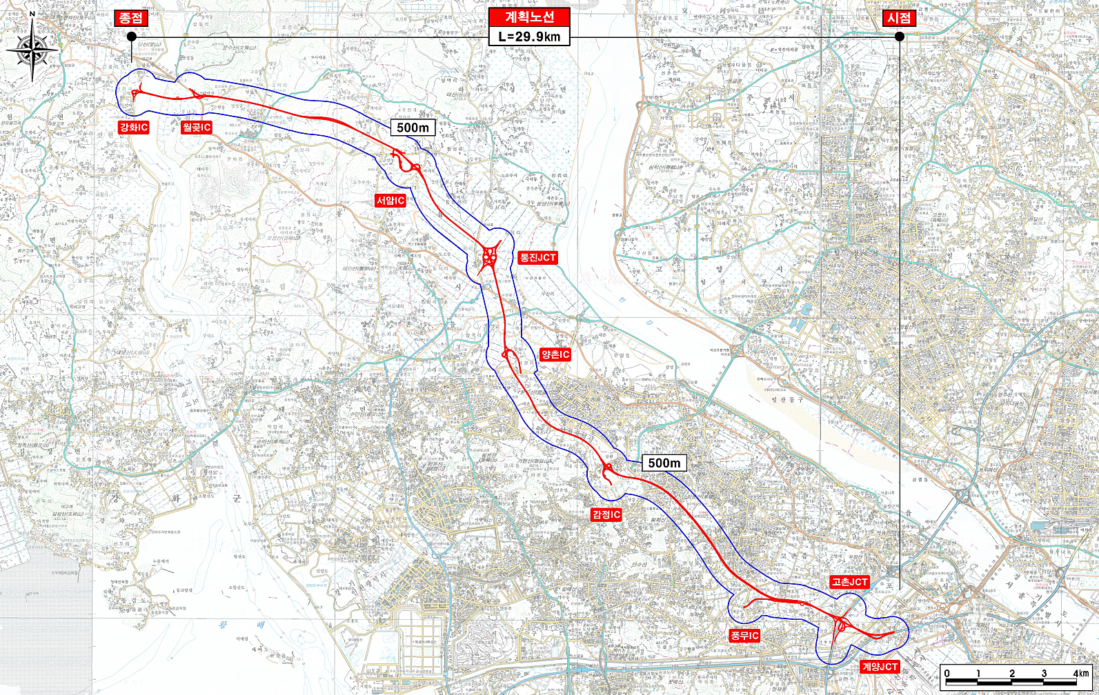 계양 강화 고속도로 노선도