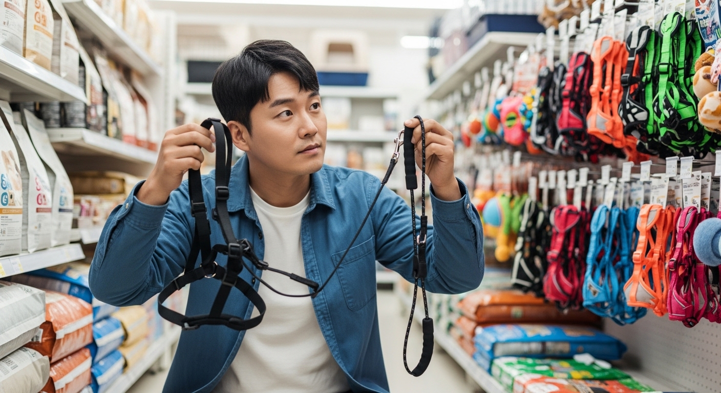 강아지하네스와목줄