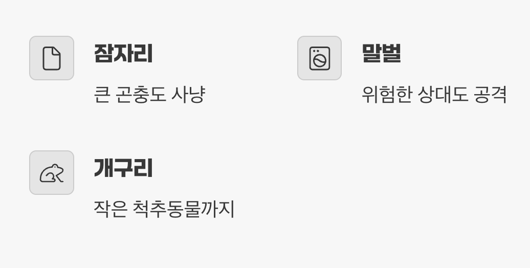 식성도 왕처럼, 대담한 사냥꾼