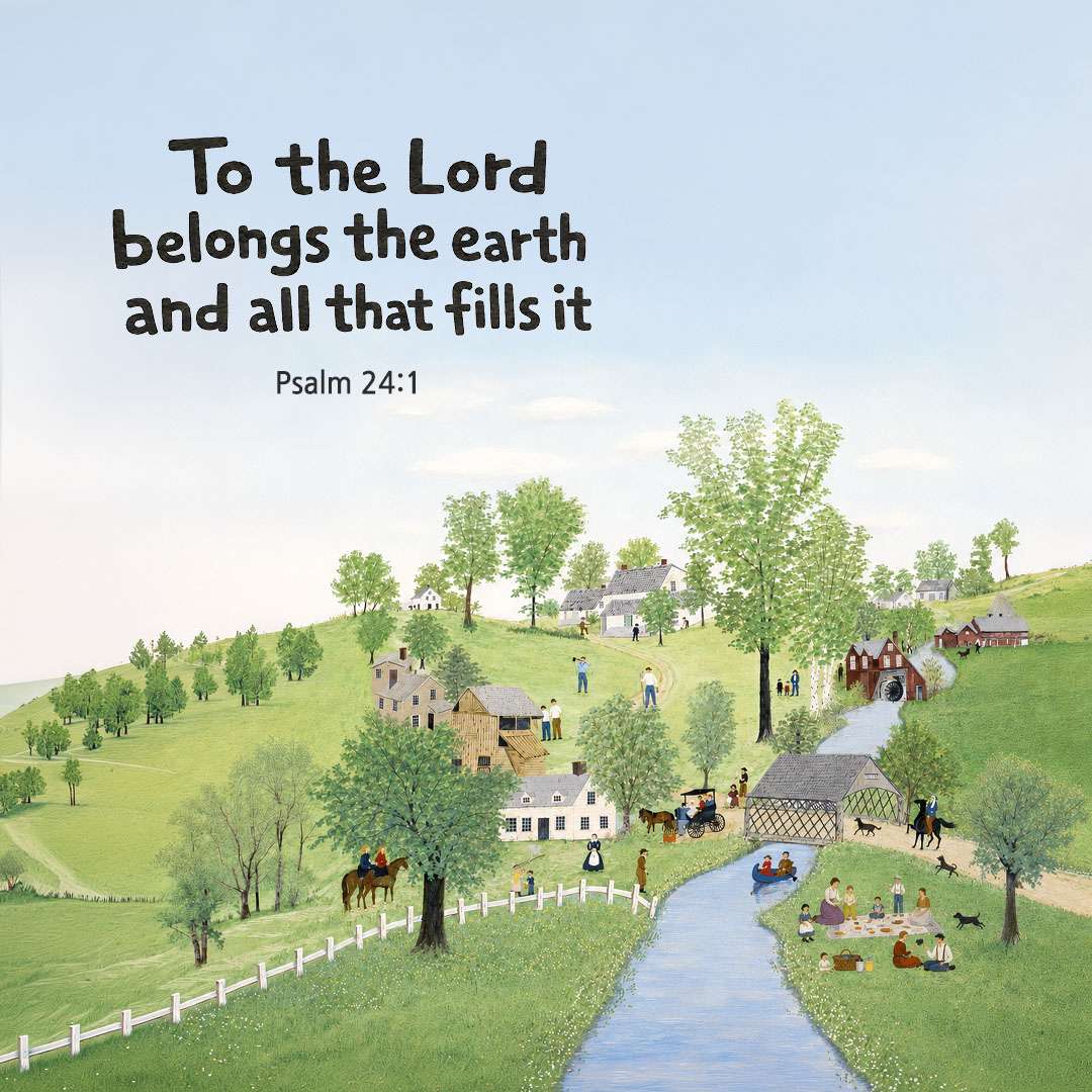 Today's Bible verse card Psalm 24:1 scripture image