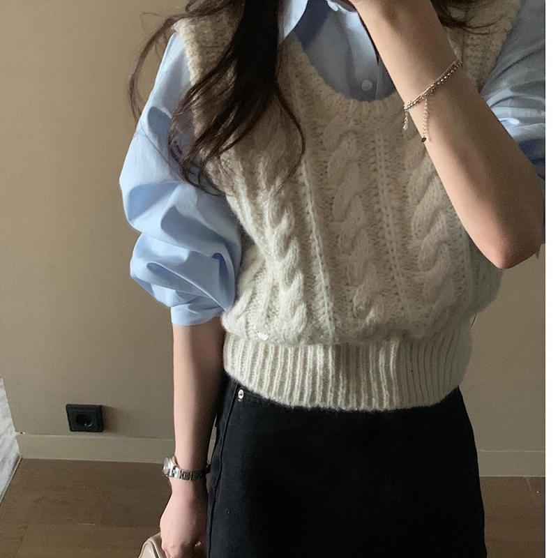 (옐로우,블루당일) 프리티영띵 런던 베스트 pyt 프영띵 봄 조끼 레이어드 떠유니