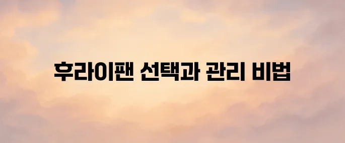 후라이팬 순위 추천 및 관리 방법