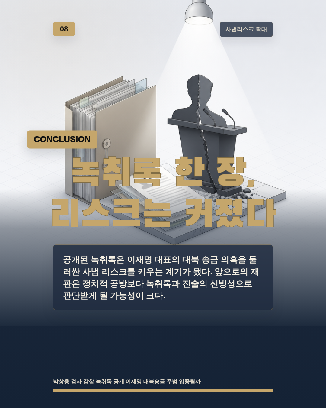 녹취록 한 장, 리스크는 커졌다