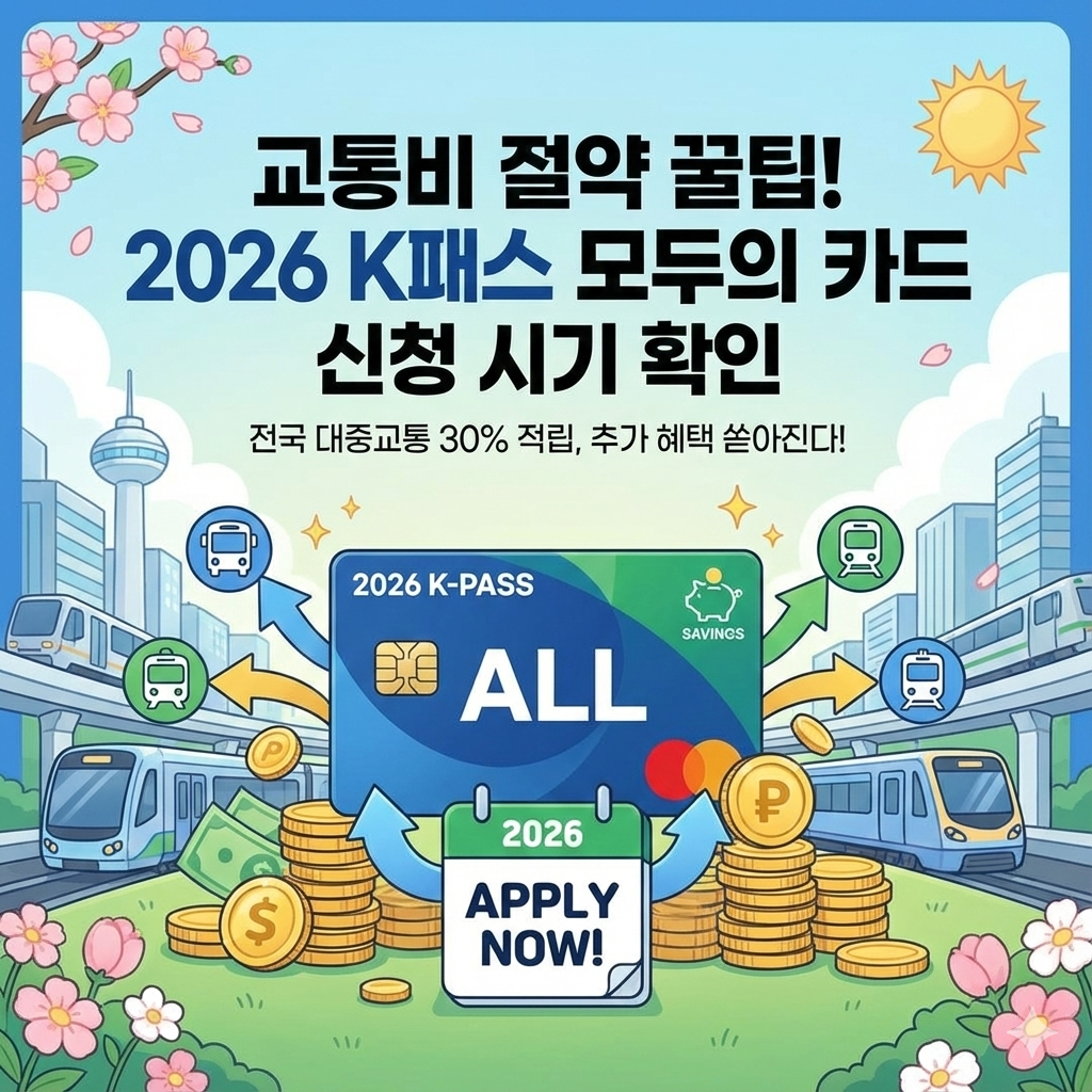 교통비 절약 꿀팁 2026 K패스 모두의 카드 신청 시기 확인