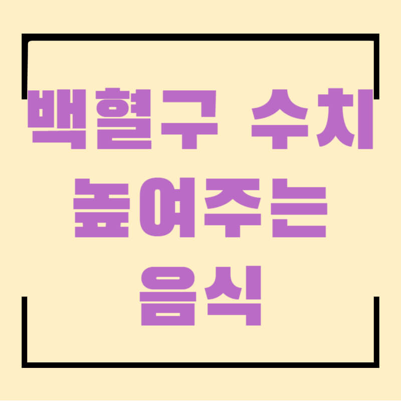 백혈수 수치 높여주는 음식 섬네일