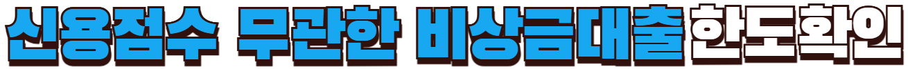 신용점수 무관한 비상금대출 한도확인