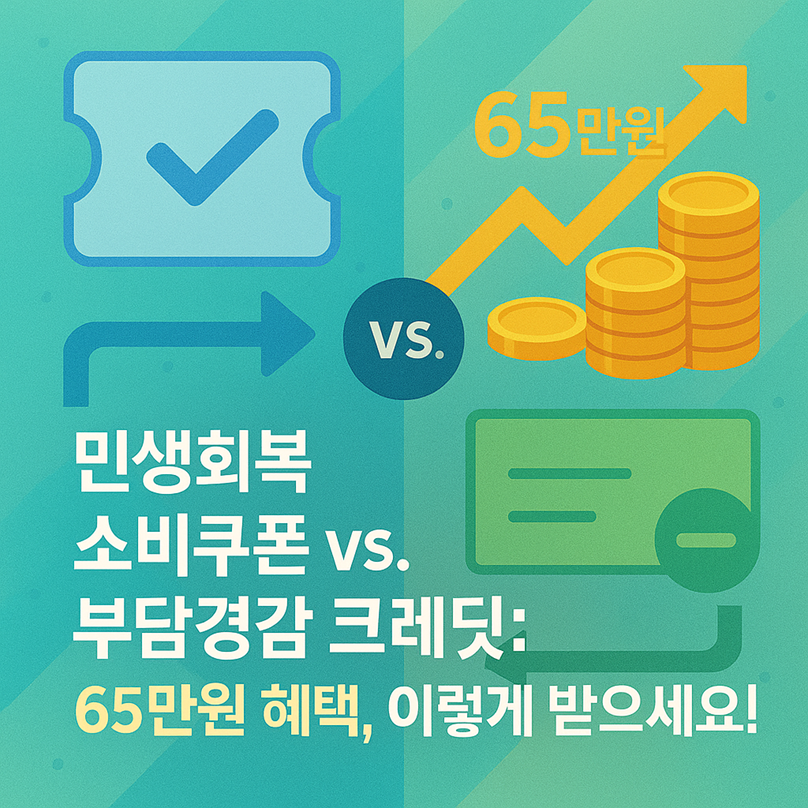 민생회복 소비쿠폰 vs. 부담경감 크레딧: 65만원 혜택, 이렇게 받으세요! 관련