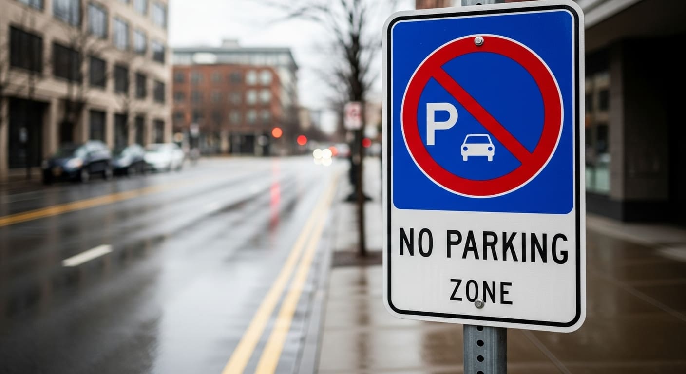 주정차 단속 CCTV가 설치된 도로 현장