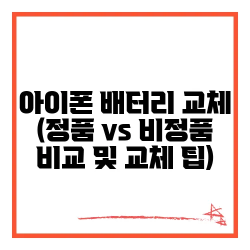 아이폰 배터리 교체 (정품 vs 비정품 비교 및 교체 팁)