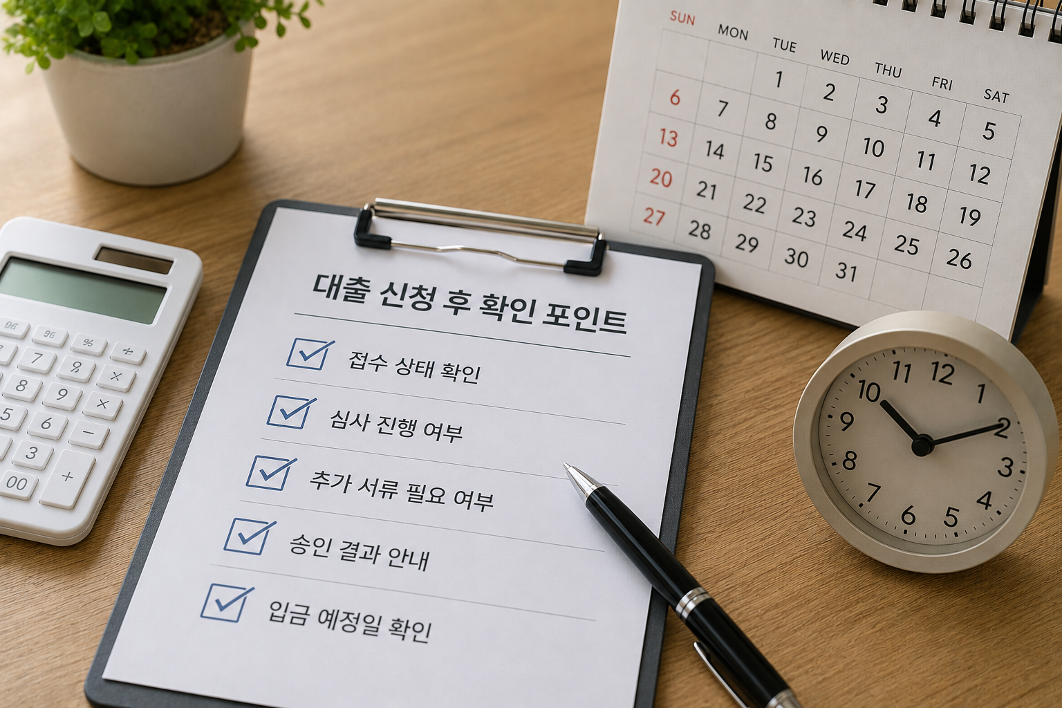 대출신청후 확인 포인트