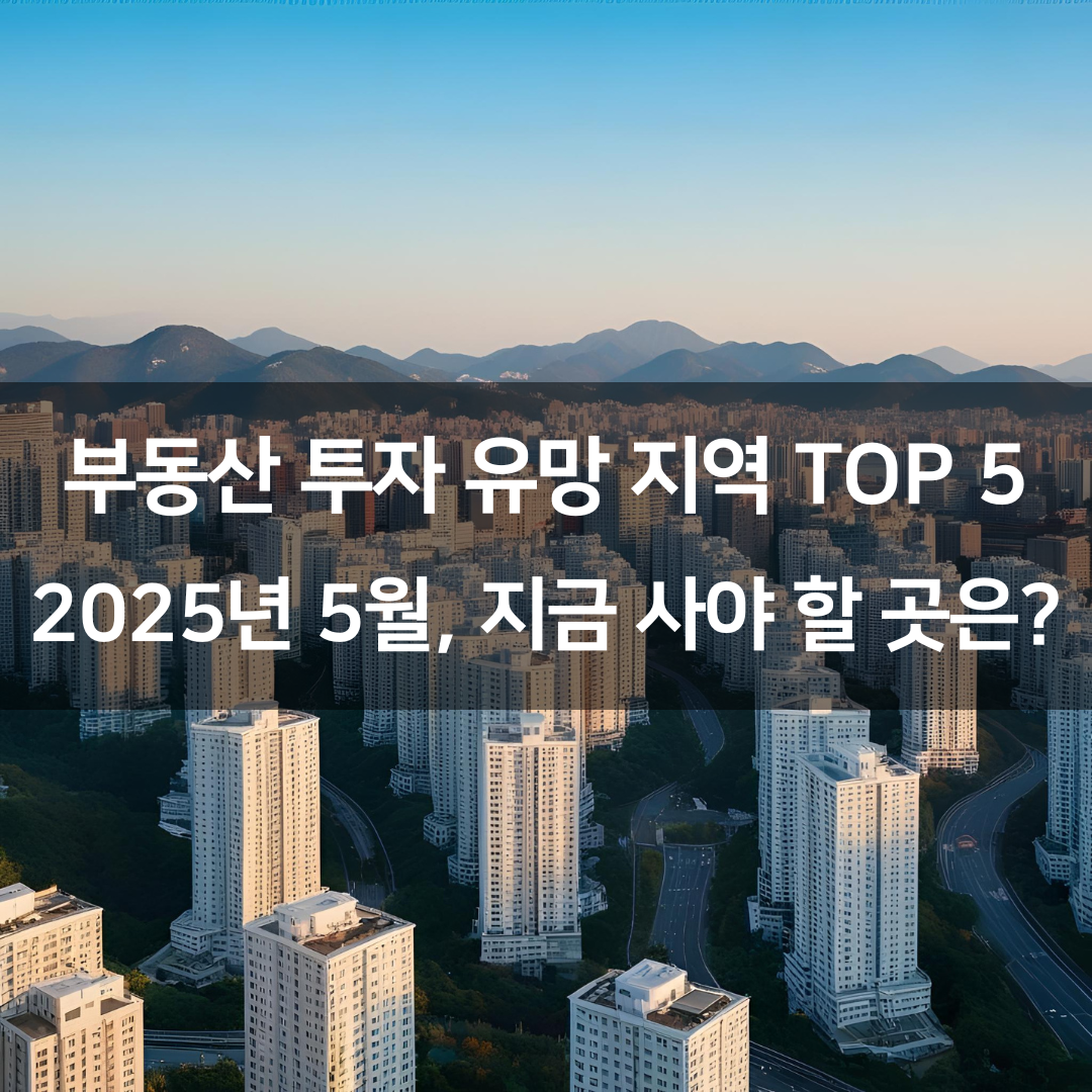 2025년 5월, 부동산 투자 유망 지역 TOP 5! 지금 사야 할 곳은?