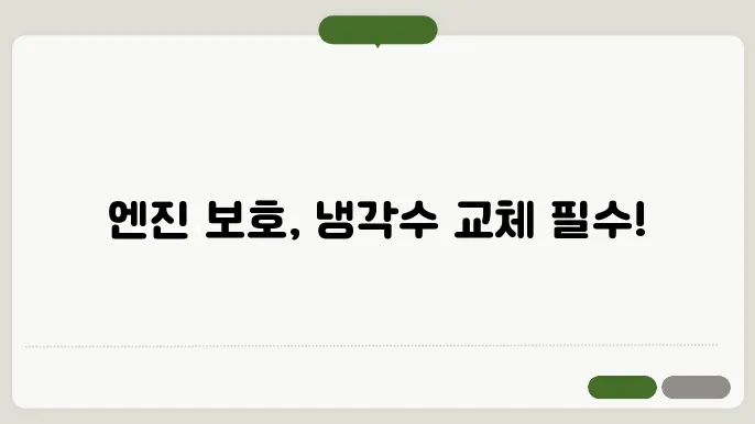 자동차 냉각수 교체 시기와 가격: 스마트한 관리로 엔진을 지키자!