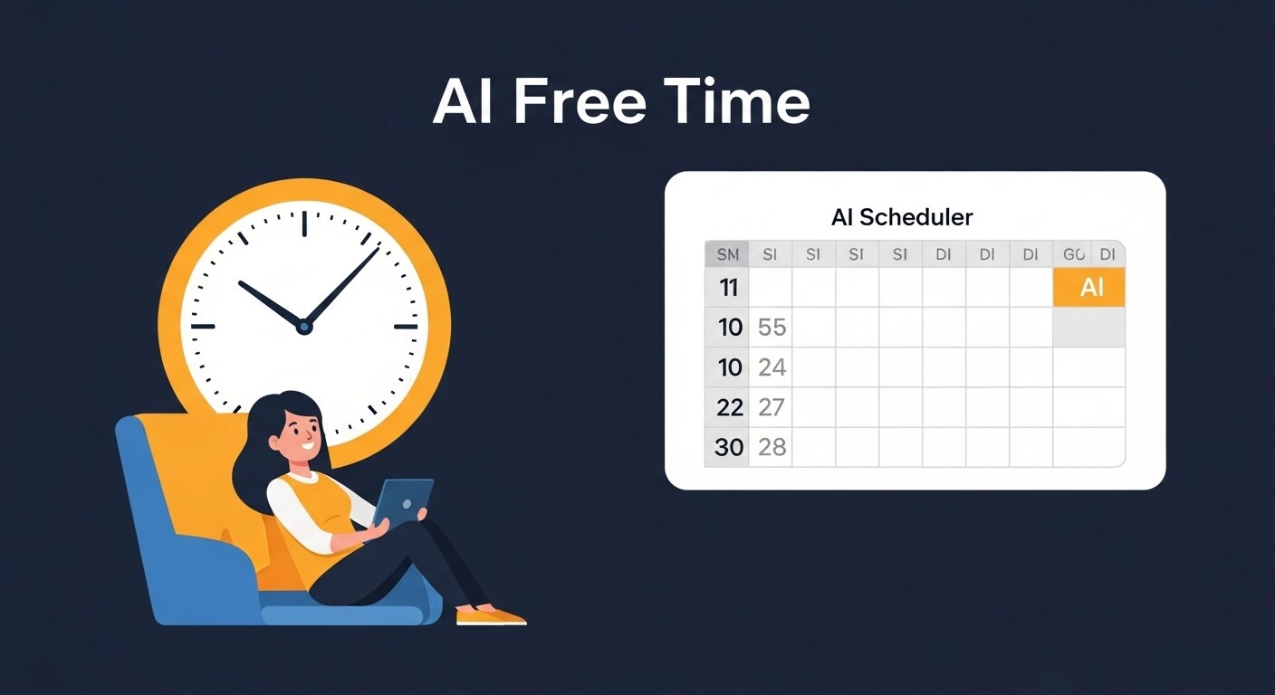 AI 스케줄러로 일정을 관리하며 여유를 즐기는 모습