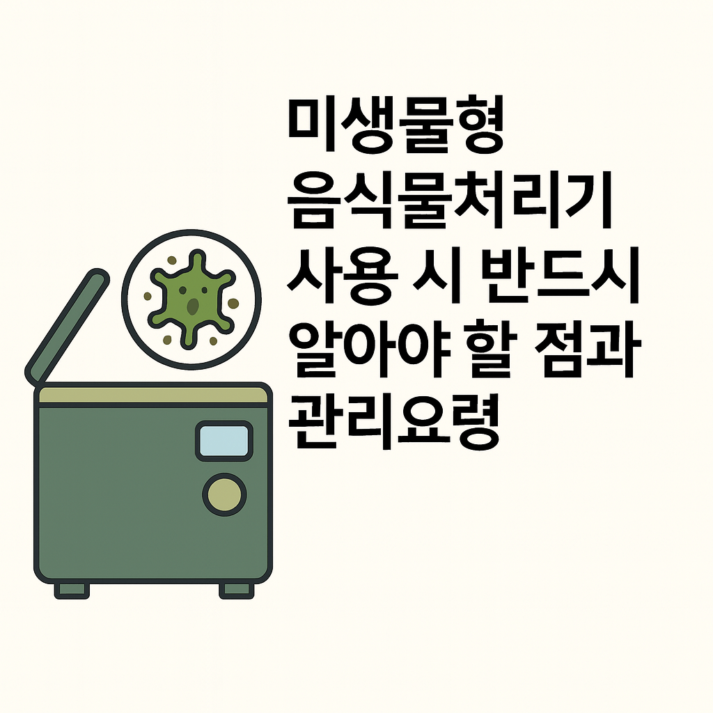 미생물형 음식물처리기 사용시 반드시 알아야 할 점과 관리요령