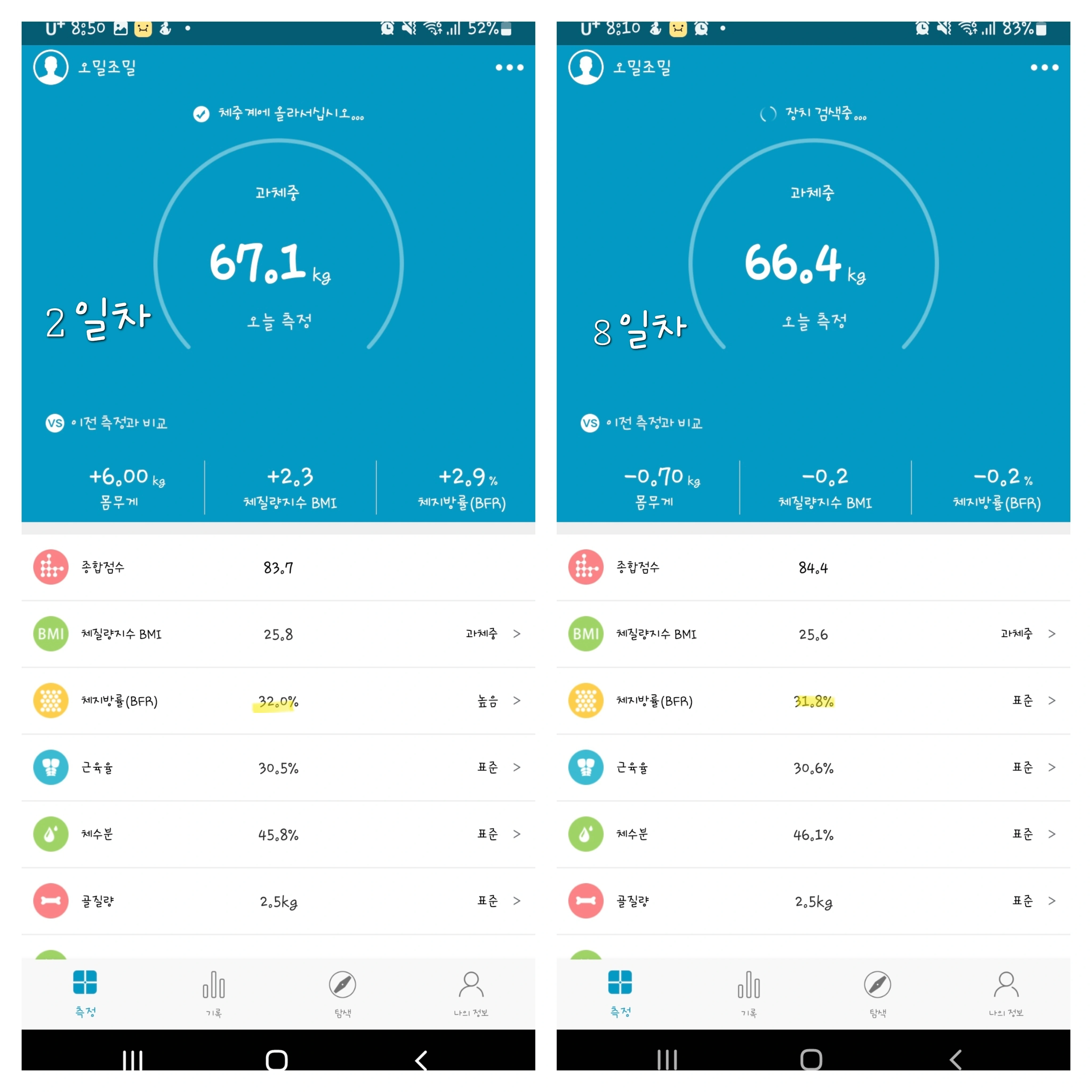 [체지방만 쏙!] 스위치온 다이어트 후기 8·9일차, 직장인도 가능한 식단&amp;운동 팁
