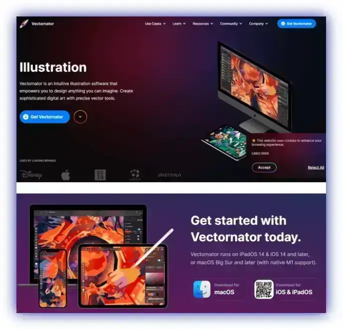 벡터네이터-다운로드-화면-일부