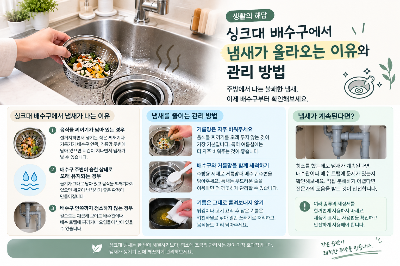 싱크대 배수구에서 냄새가 올라오는 이유와 관리 방법