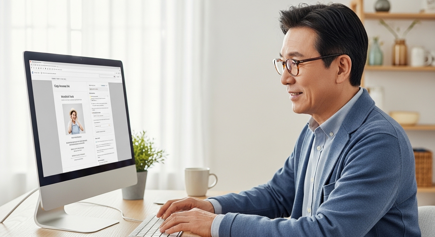 전자책 콘텐츠를 점검하는 장면