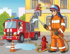 119가-출동하여-불을-진화하고-소화전에-연결된-소방호스를-열고있는-소방관