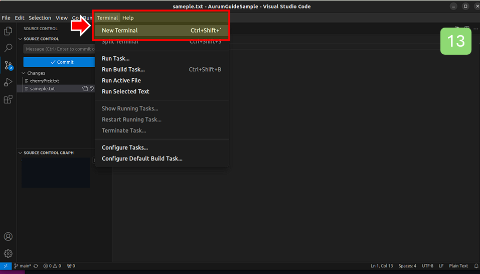 New Terminal 클릭합니다.