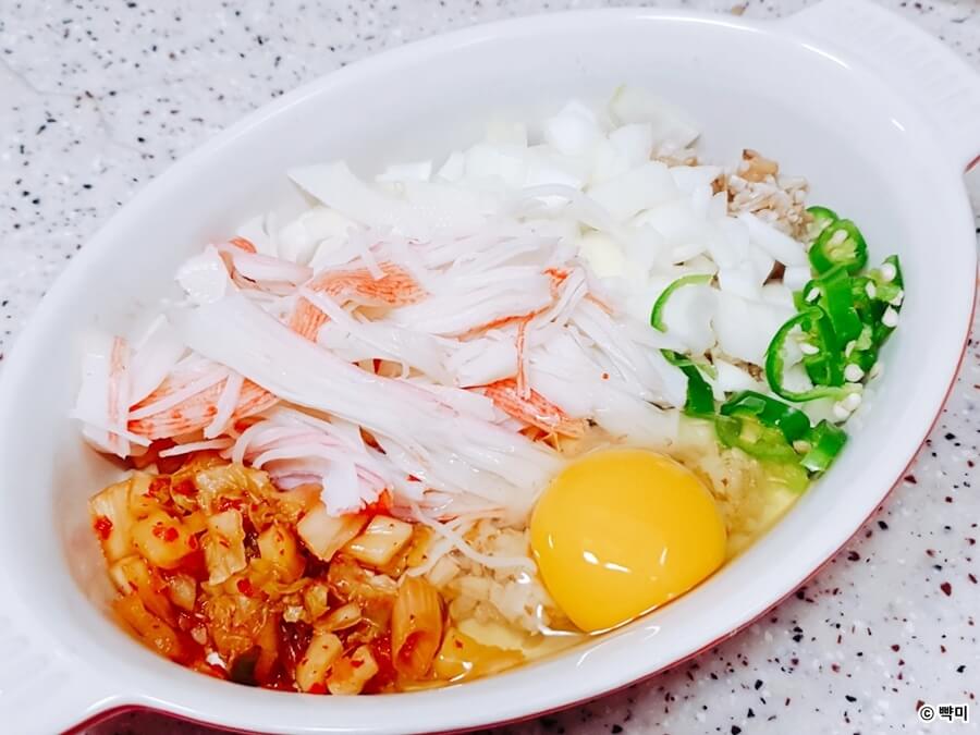 게맛살-요리-크래미김치찜밥-다이어트-레시피