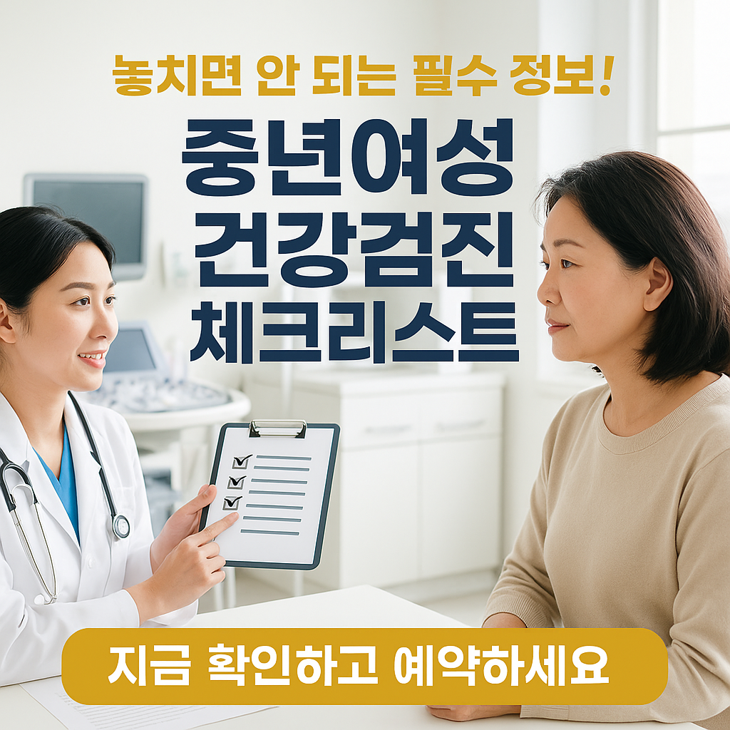 [5편] 중년여성 필수 건강검진 체크리스트 🏥