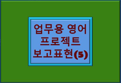 "업무용 영어 프로젝트 보고표현" 글자