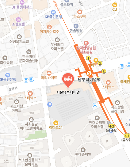 서울남부터미널 위치-지도