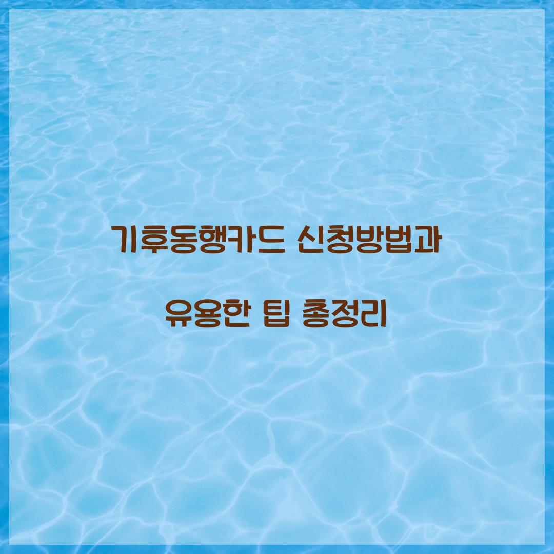 기후동행카드 신청방법
