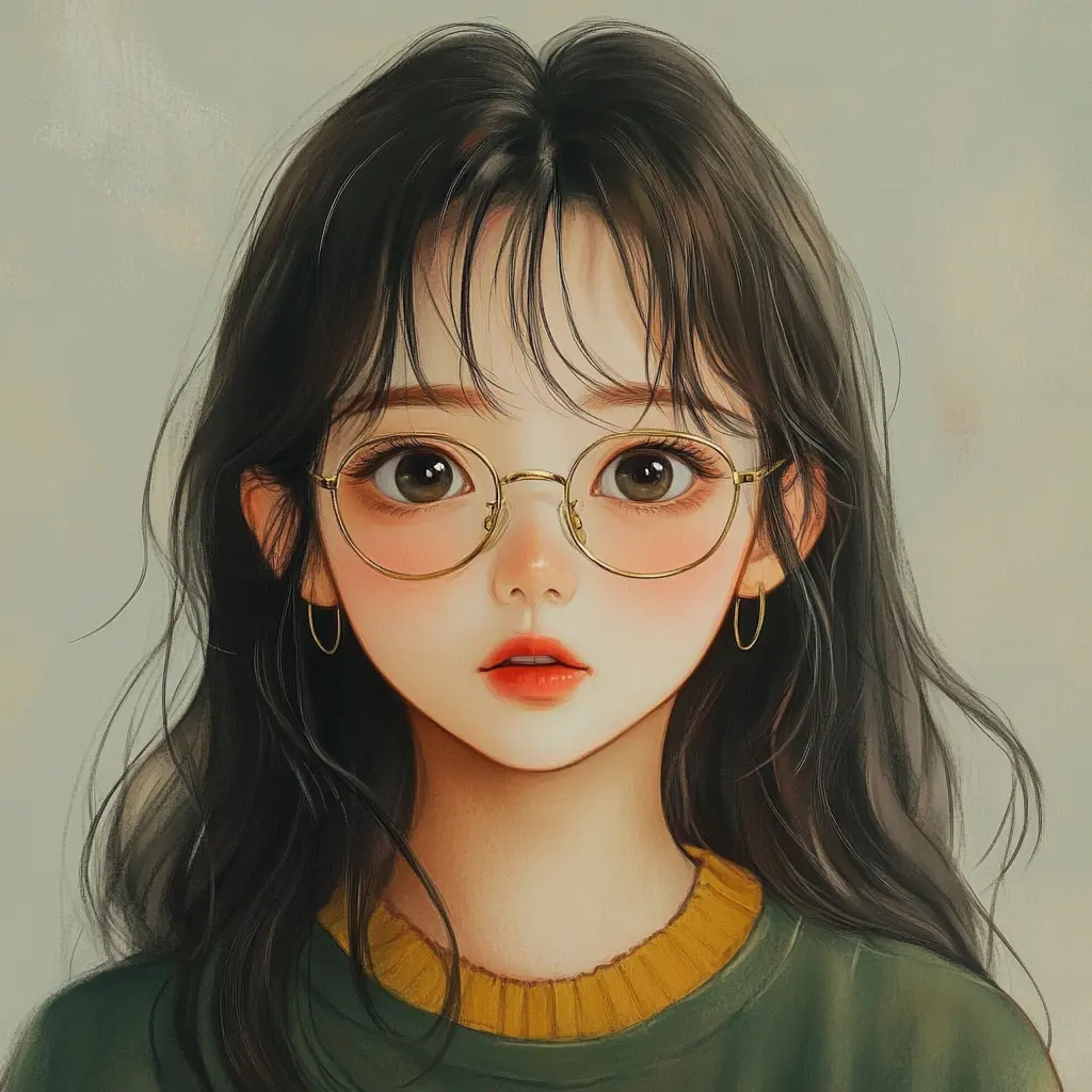 최신 안과 시술을 받은 여성의 일러스트 이미지