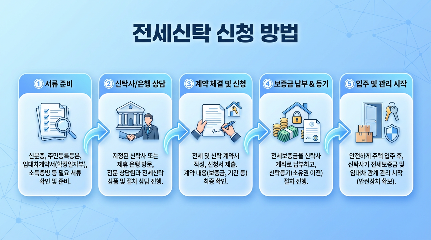 전세신탁 신청 방법 ❘ 5단계로 쉽게 이해하기