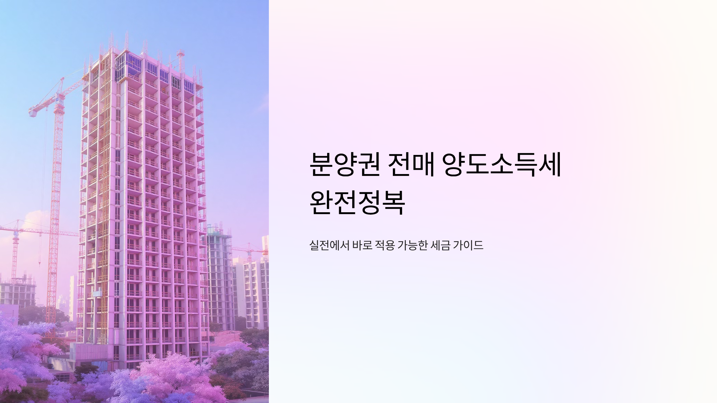 분양권 전매 차익과 세금 완벽정리