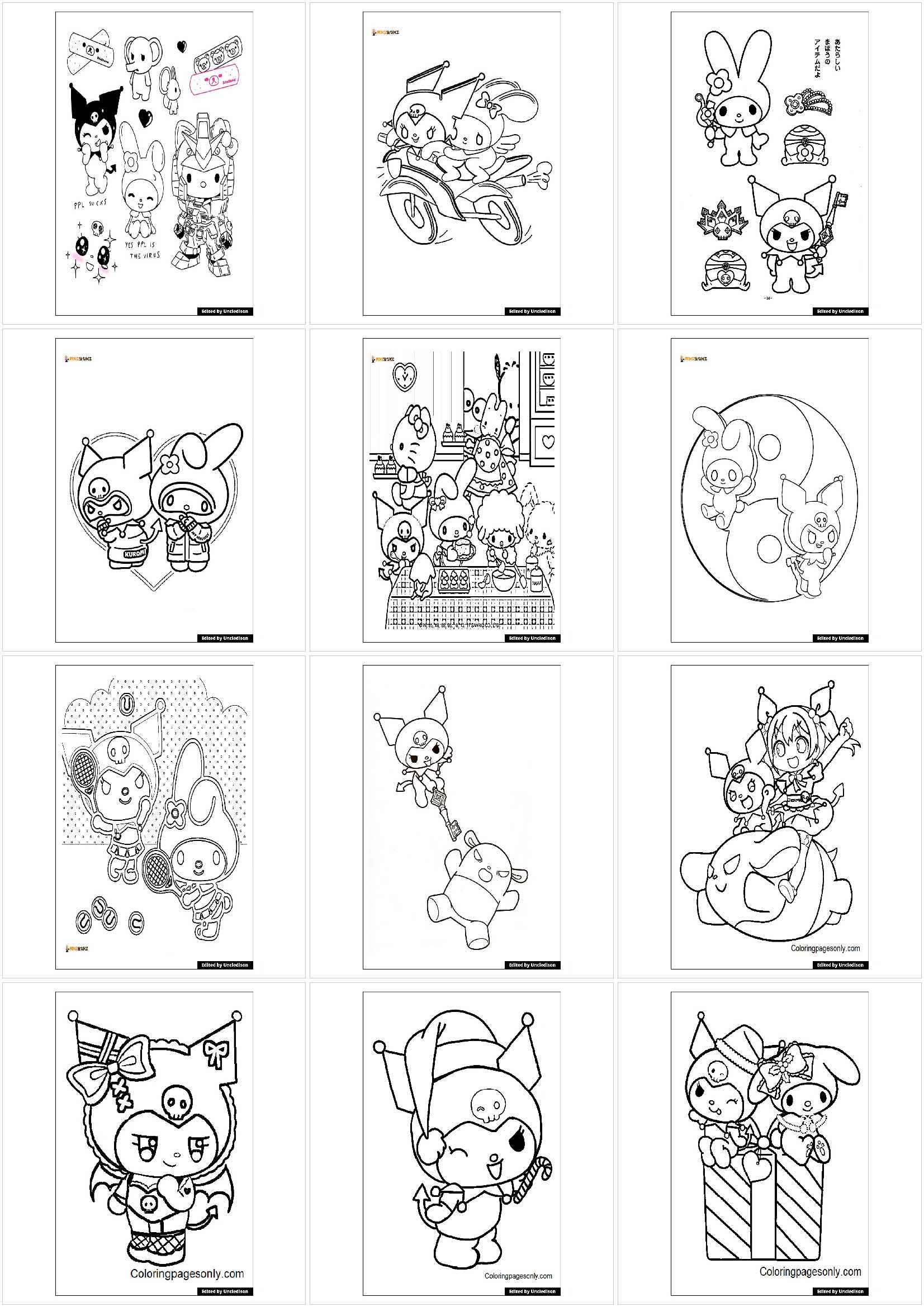 산리오 쿠로미 색칠공부 도안