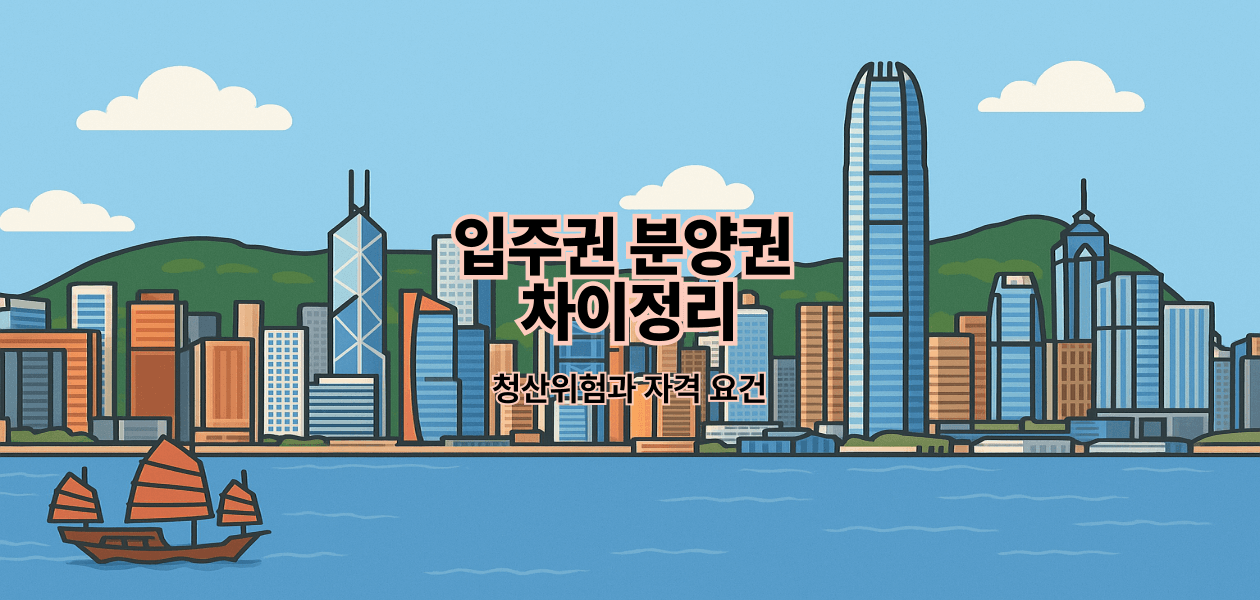입주권 분양권 차이정리|청산위험과 자격 요건