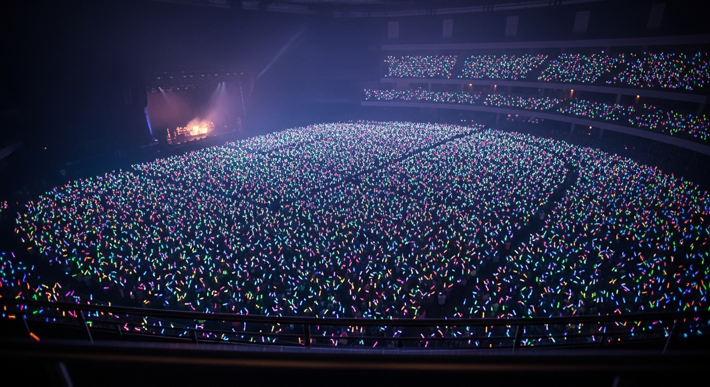 고양 아레나 3층 좌석에서 본 방탄소년단 콘서트 야광봉 연출 전경