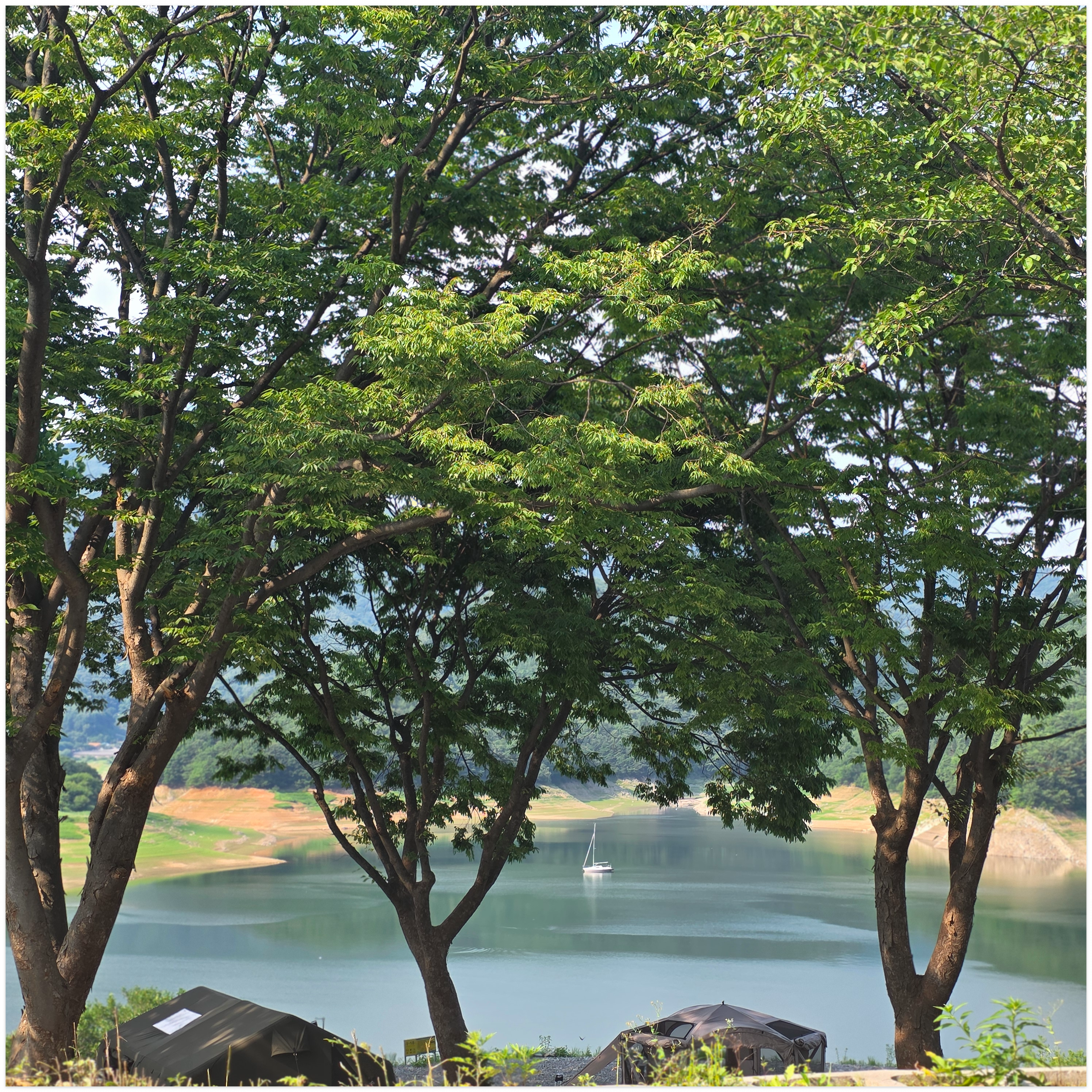 캠핑808에서 바라본 충주호 풍경