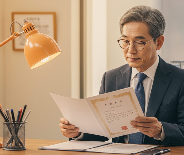 자격조건을 찾아보고 있는 남성